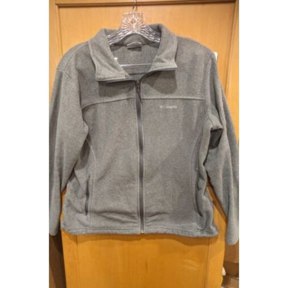 Columbia Fleece Jacket Men's Size XL Gray‎ Zip Up Hiking Outdoor Coat Classic